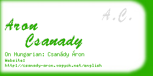 aron csanady business card